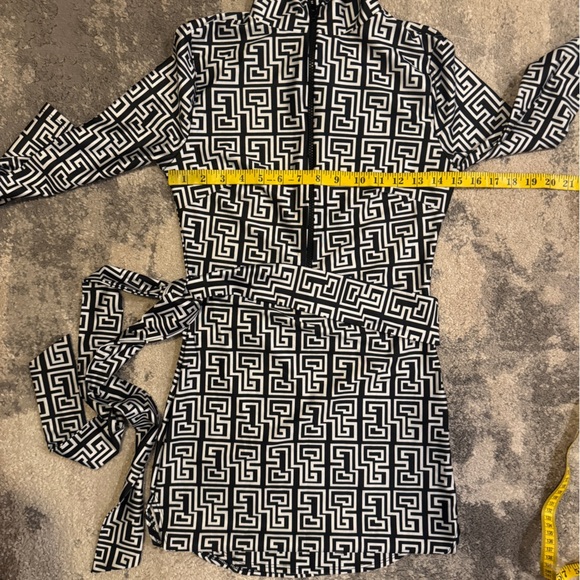 Fashion Nova Black and White Geometric Pattern Dress - Picture 5 of 6